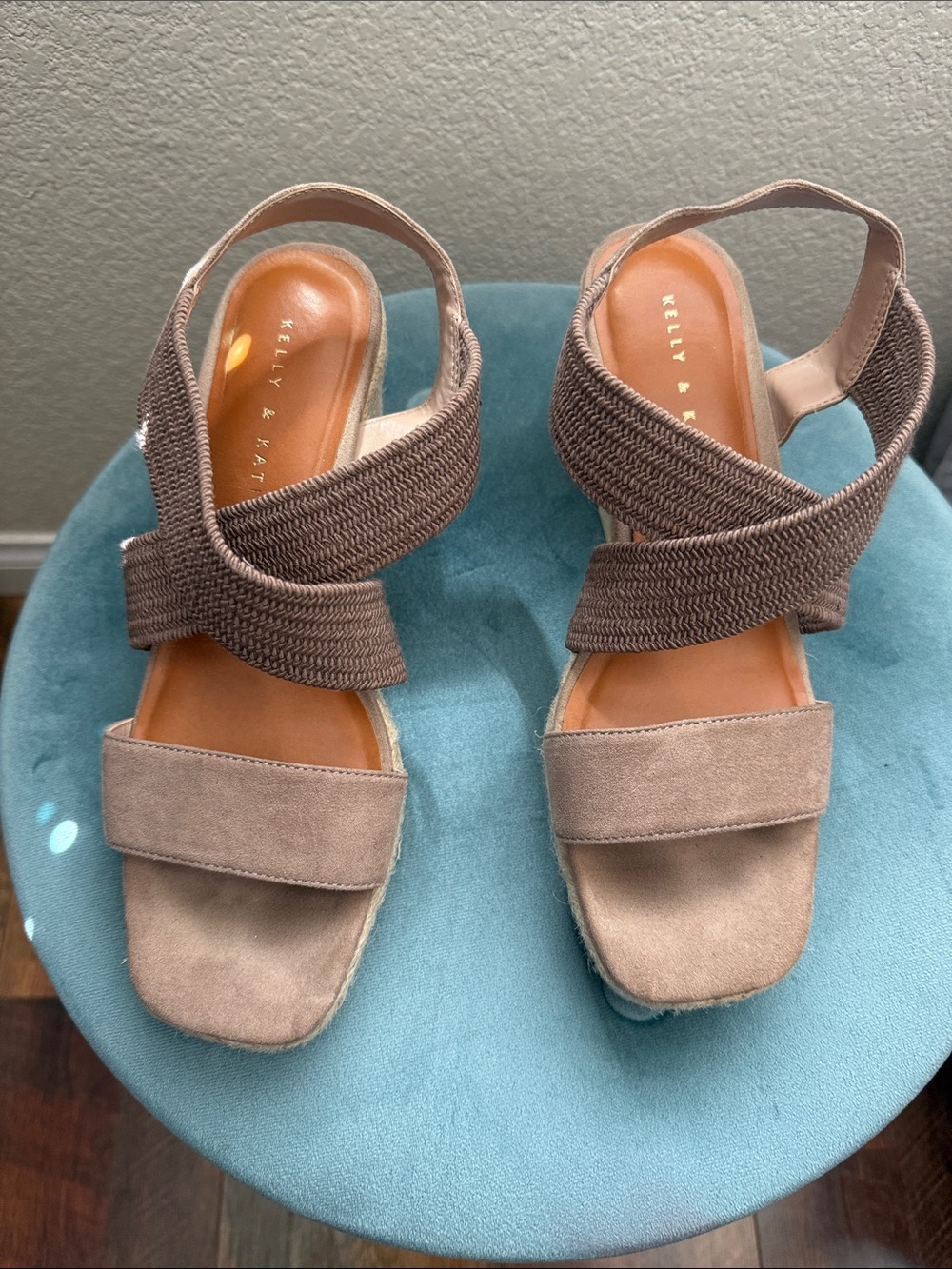Kelly & Katie Taupe Crisscross Strap Women's Sandals